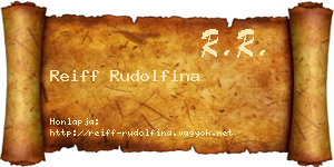 Reiff Rudolfina névjegykártya